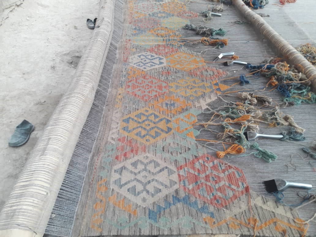 Traditional rug handweaving craftsmanship